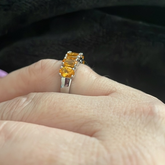 7-Stone Spessartite Gemstone Band Ring by Colleen Lopez - Picture 6 of 11
